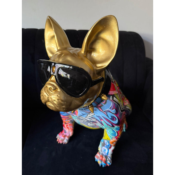Street Art Bulldogge mit Brille – Groß, Cool, Kreativ
