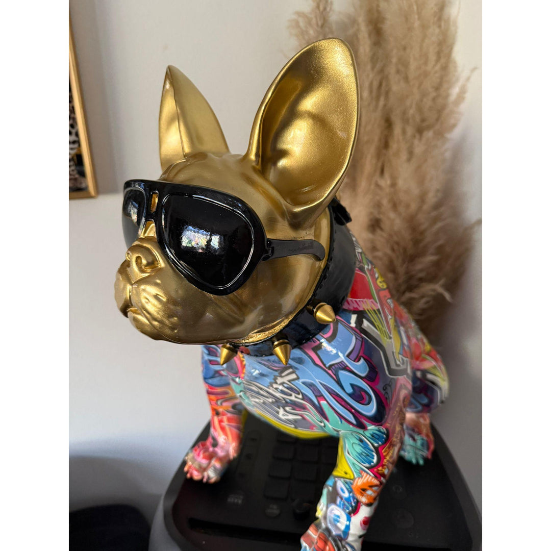 Street Art Bulldogge mit Brille – Groß, Cool, Kreativ