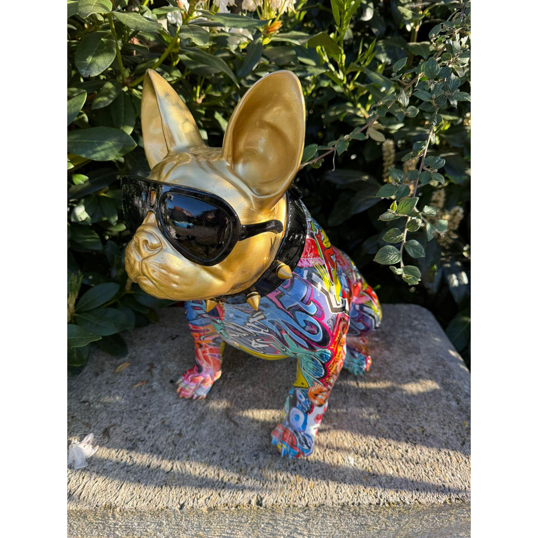 Street Art Bulldogge mit Brille – Groß, Cool, Kreativ