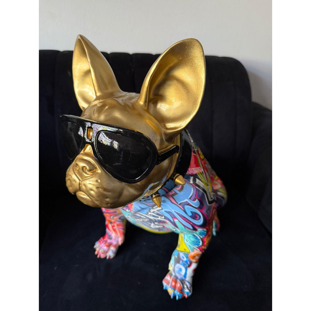Street Art Bulldogge mit Brille – Groß, Cool, Kreativ