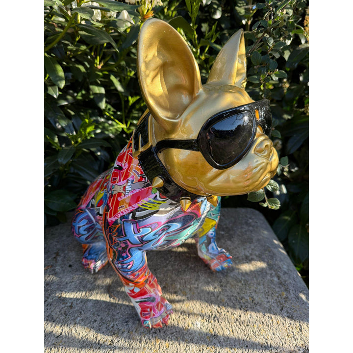 Street Art Bulldogge mit Brille – Groß, Cool, Kreativ