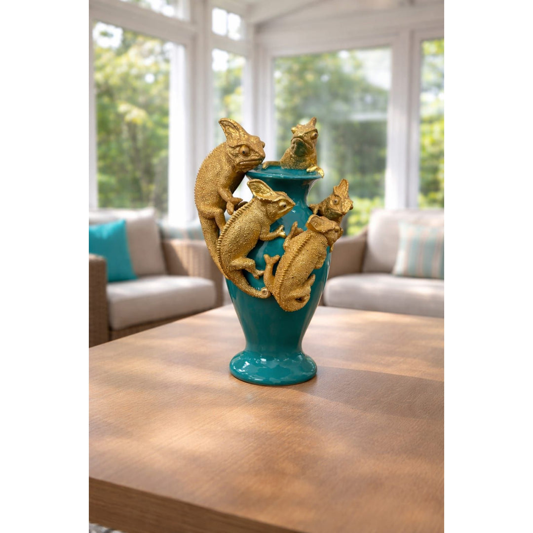 Vase mit Echsen