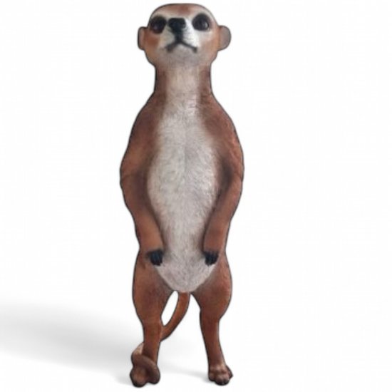 Deko Erdmännchen stehend – große Tierfigur aus Polyresin 62 cm
