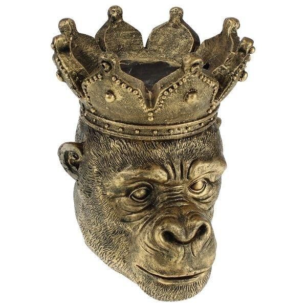Affen Pflanzkopf Kong, gold - Luxurelle-Shop