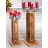 Aluminium Adventskranz auf Holzsäule 77cm - Luxurelle-Shop