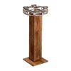 Aluminium Adventskranz auf Holzsäule 94cm - Luxurelle-Shop