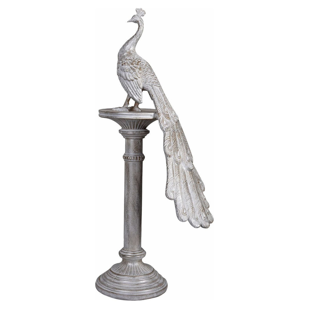 ANTIK SKULPTUR PFAU AUF SÄULE - Luxurelle-Shop