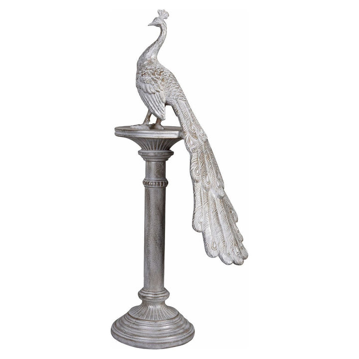 ANTIK SKULPTUR PFAU AUF SÄULE - Luxurelle-Shop
