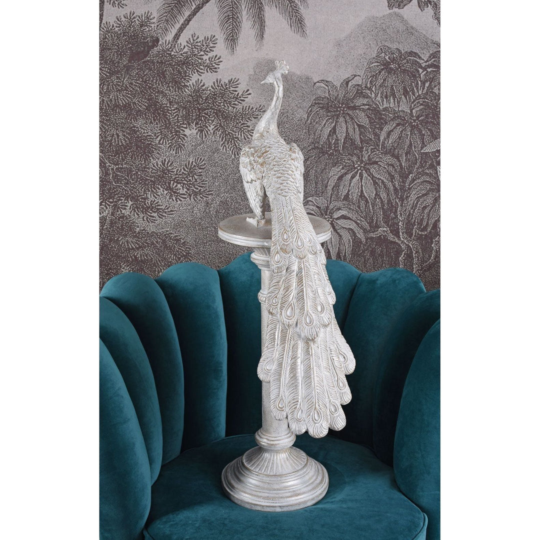 ANTIK SKULPTUR PFAU AUF SÄULE - Luxurelle-Shop