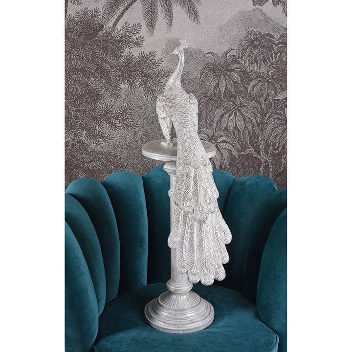ANTIK SKULPTUR PFAU AUF SÄULE - Luxurelle-Shop