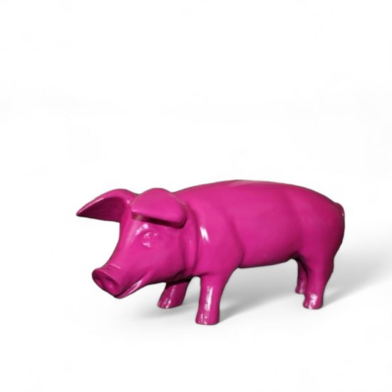 Schwein Figur Pink aus Kunstharz – moderne Deko Tierfigur für Garten und Wohnraum, 52 cm