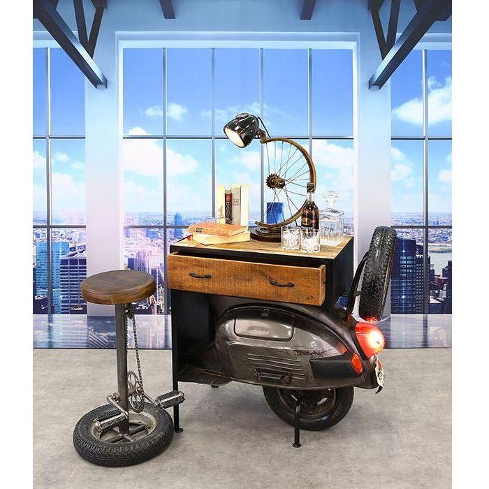 Barhocker"Wheel"antik-schwarz - Luxurelle-Shop