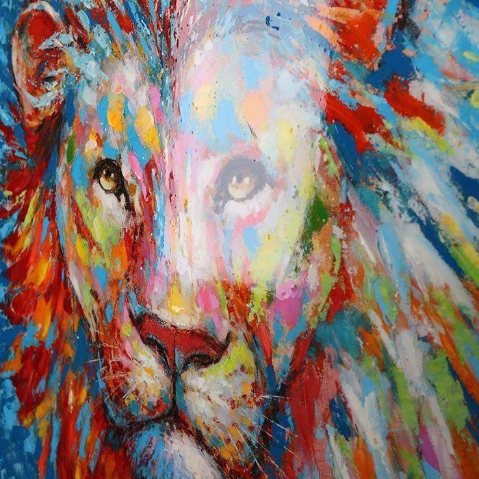 Bild"Lion"bunt,hochglänzend - Luxurelle-Shop