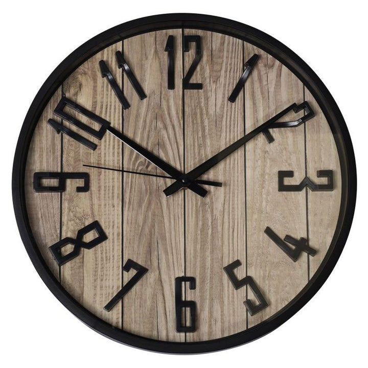 Wanduhr Holzoptik – moderne Design Wanduhr in Schwarz und Braun mit rustikalem Charakter