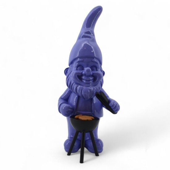 Gartenzwerg mit Grill – dekorative Gartenfigur in 6 Farben