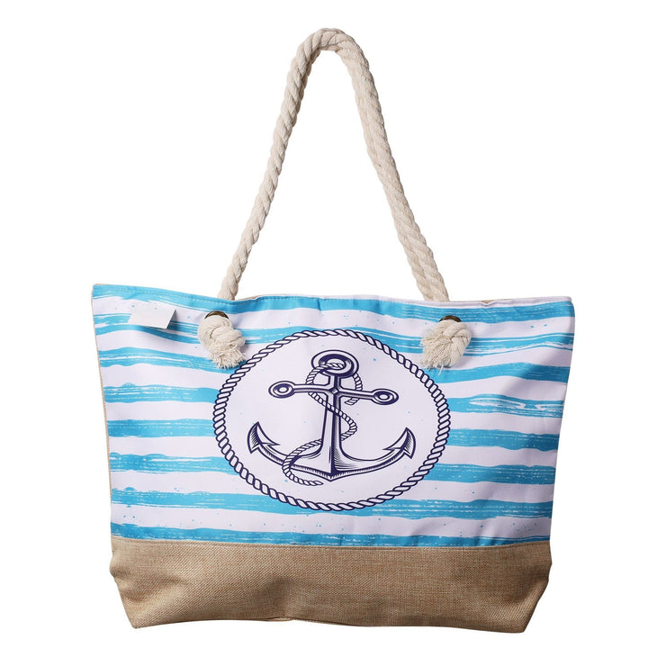 Strandtasche Anker Coast – maritime Schultertasche in Türkis Weiß mit Ankermotiv