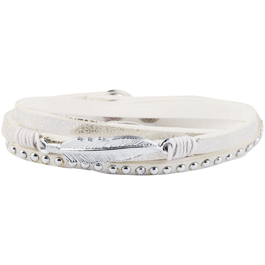 Cham Cham Modeschmuck Armband mit Federanhänger in 2 Farben - Luxurelle-Shop
