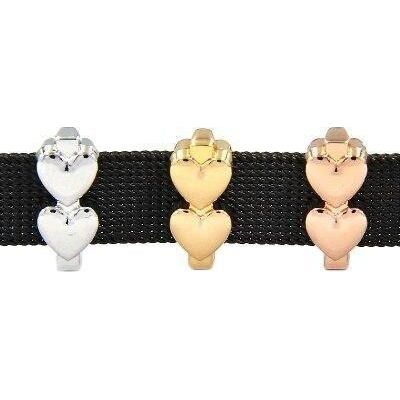 Charms Doppel-Herz für Mesh-Armbänder in 3 Farben - Luxurelle-Shop