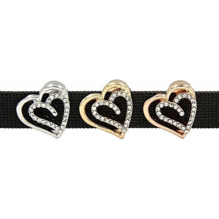 Charms Doppel Herz für Mesh-Armbänder in 3 Farben - Luxurelle-Shop