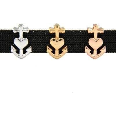 Charms Seeanker mit Herz für Mesh-Armbänder in 3 Farben - Luxurelle-Shop