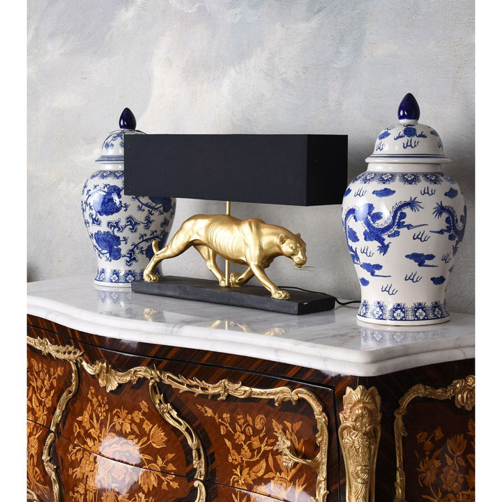Panther-Tischleuchte Baghiro gold
