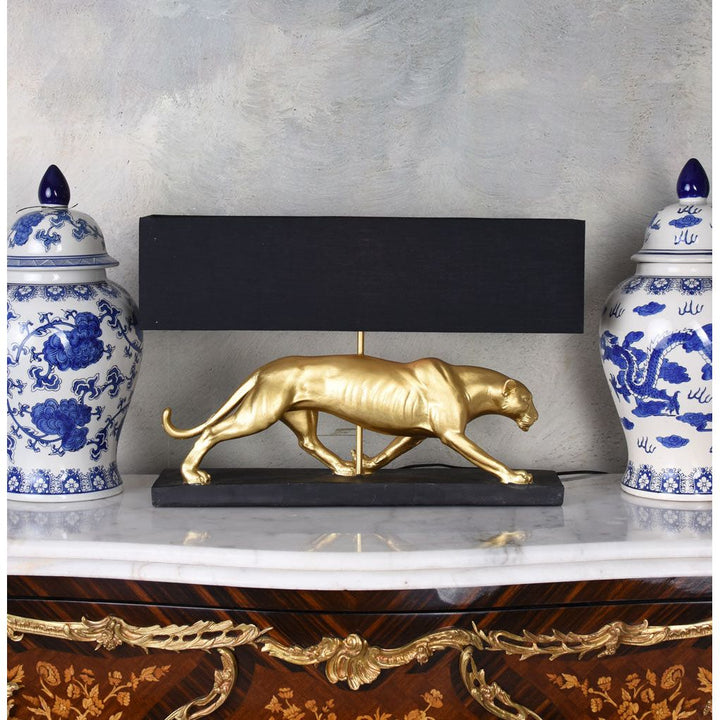 Panther-Tischleuchte Baghiro gold