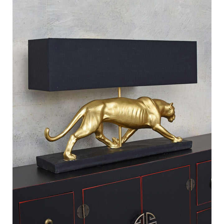 Panther-Tischleuchte Baghiro gold