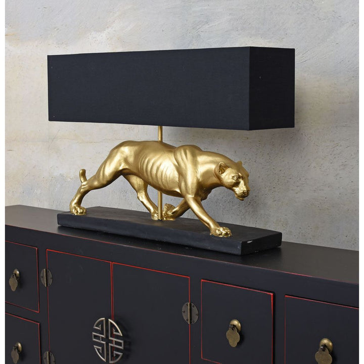 Panther-Tischleuchte Baghiro gold