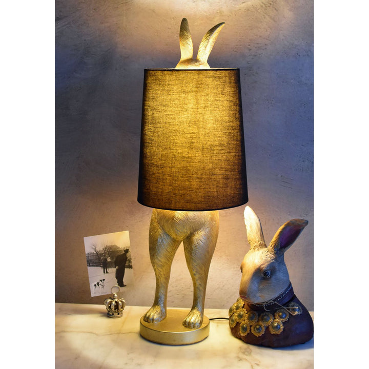 Tischleuchte „Hiding Bunny“ – Gold/Schwarz, 70 cm