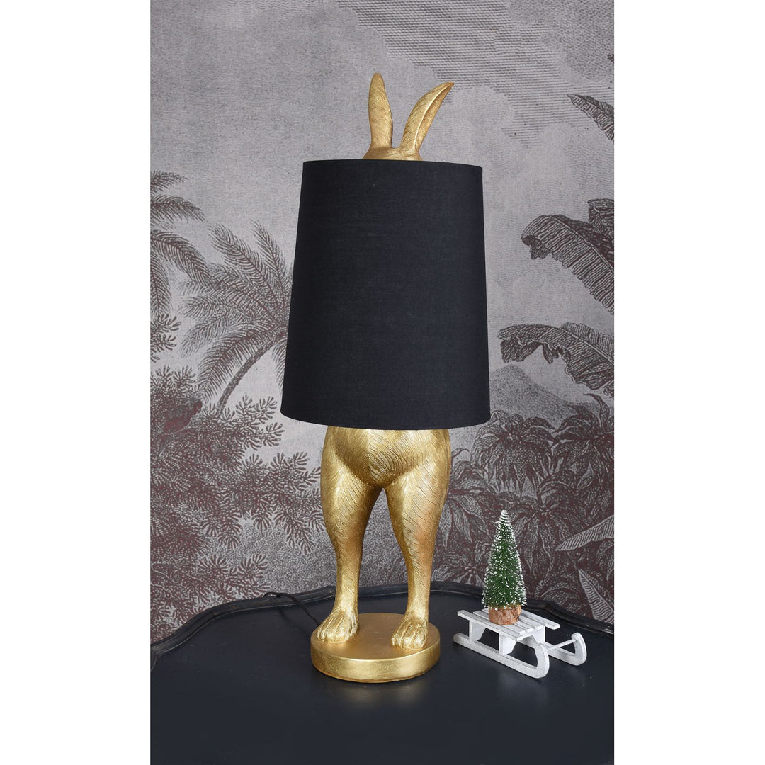Tischleuchte „Hiding Bunny“ – Gold/Schwarz, 70 cm