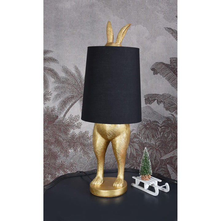 Tischleuchte „Hiding Bunny“ – Gold/Schwarz, 70 cm