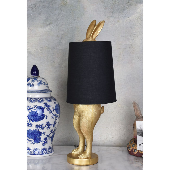 Tischleuchte „Hiding Bunny“ – Gold/Schwarz, 70 cm
