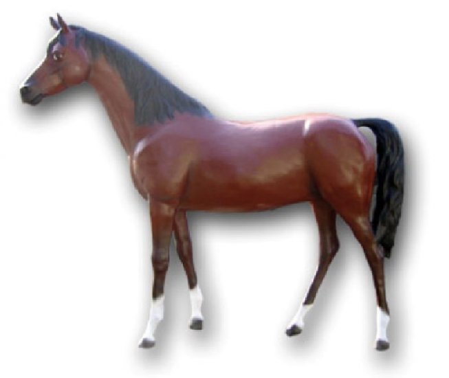 Pferd Figur XXL aus Kunstharz – naturgetreue Tierfigur für Garten, Hof und Reitanlagen, 230 cm