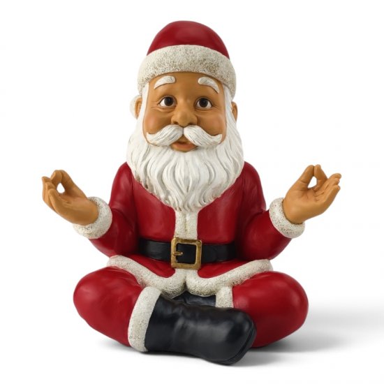 Weihnachtsmann Yoga, dekorative Weihnachtsfigur aus Kunstharz, 35 cm