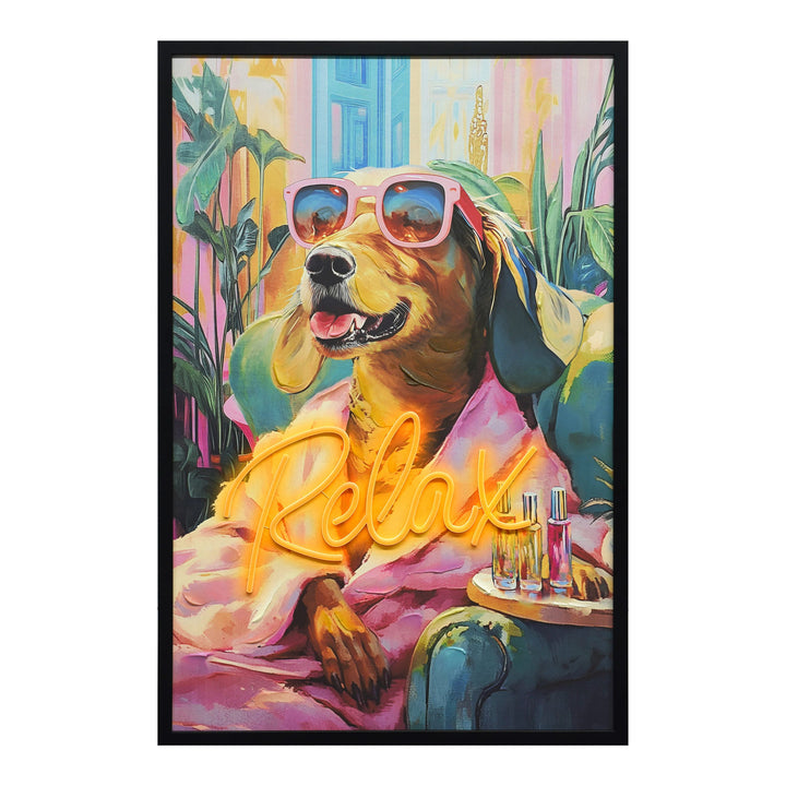Lumière d’Art Collection – LED Wandbild Dog Relax 60 x 90 cm