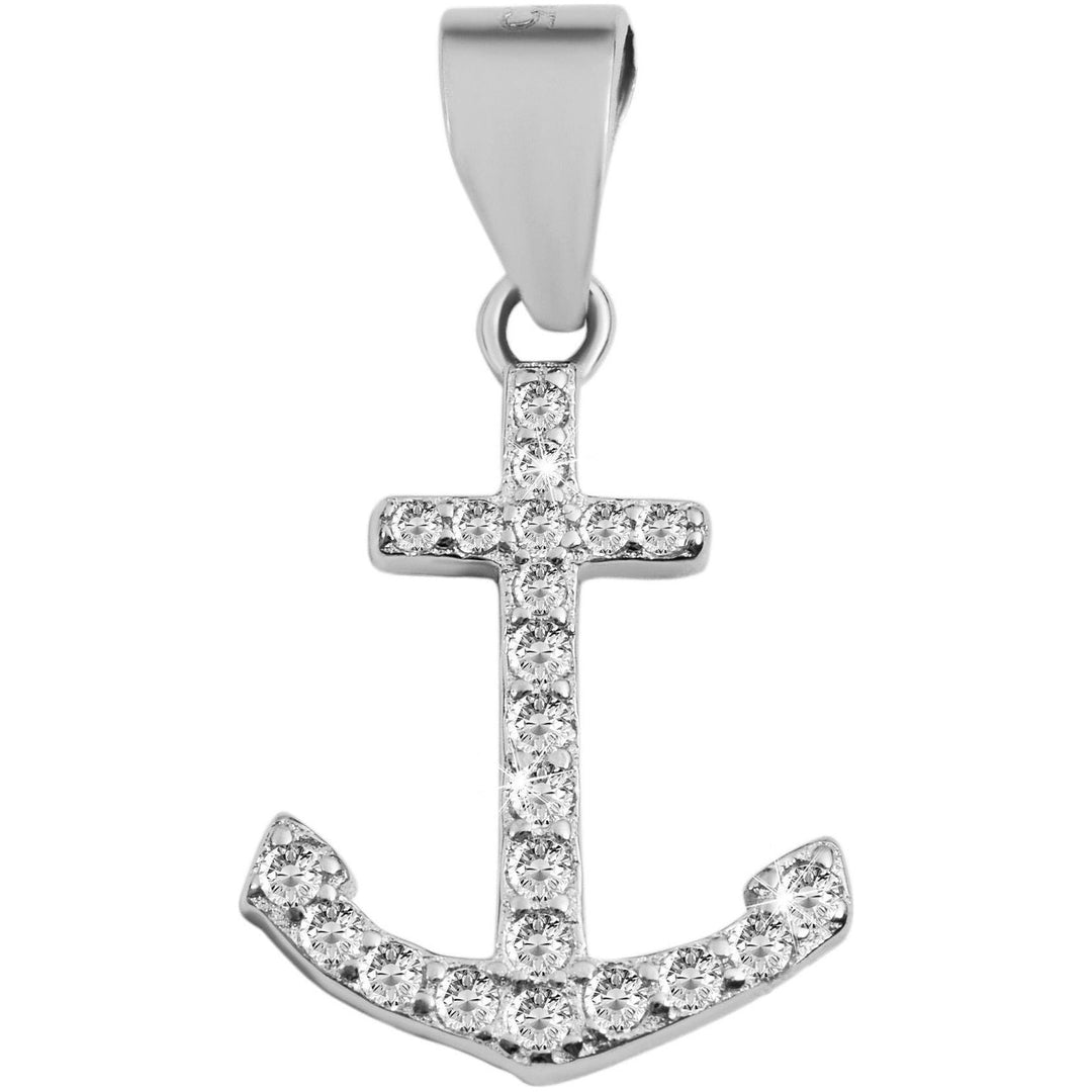 Echt Silber Anhänger Anker ohne Kette, 925/, 0,5 gr., rhodiniert - Luxurelle-Shop