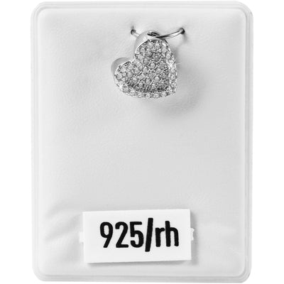 Echt Silber Anhänger Herz ohne Kette, 925/, 2,4 gr., rhodiniert - Luxurelle-Shop
