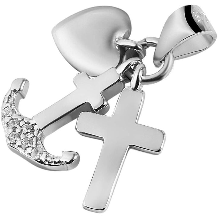 Echt Silber Anhänger Herz/Anker/Kreuz ohne Kette, 925/, 1,2 gr., rhodiniert - Luxurelle-Shop
