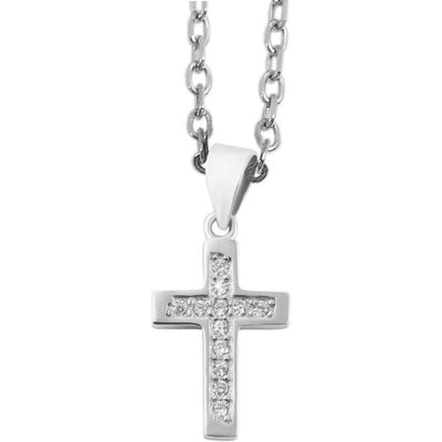Echt Silber Anhänger Kreuz ohne Kette, 925/, 1 gr., rhodiniert - Luxurelle-Shop