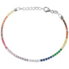 Echt Silber Armband mit bunten Steinen 925/rhodiniert - Luxurelle-Shop