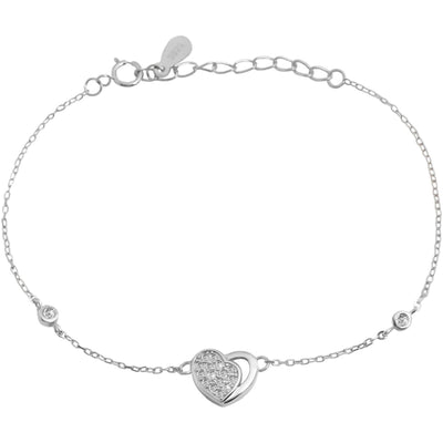 Echt Silber Armband mit Herz 925/rhodiniert - Luxurelle-Shop