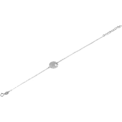 Echt Silber Armband mit runden ANhänger Stern 925/rhodiniert - Luxurelle-Shop