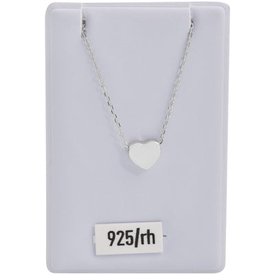 Echt Silber Kette, 925/, rhodiniert mit Anhänger Herz - Luxurelle-Shop