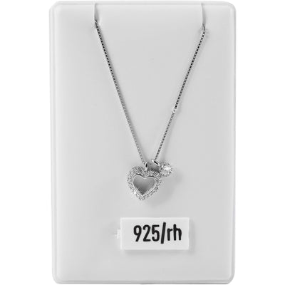 Echt Silber Kette, 925/, rhodiniert mit Anhänger Herz - Luxurelle-Shop