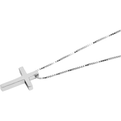 Echt Silber Kette, 925/, rhodiniert mit Anhänger Kreuz für Kinder - Luxurelle-Shop