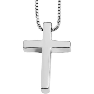 Echt Silber Kette, 925/, rhodiniert mit Anhänger Kreuz für Kinder - Luxurelle-Shop