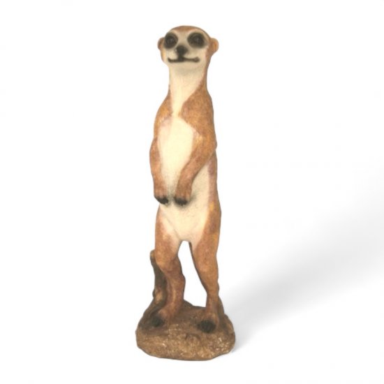 Deko Erdmännchen stehend – kompakte Tierfigur aus Kunststein 30 cm