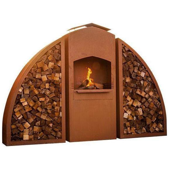 Edelrost Grill Meridian inkl. Grillrost und zwei Holzregalen - Luxurelle-Shop