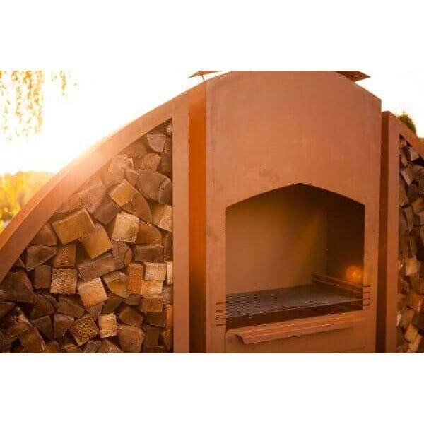 Edelrost Grill Meridian inkl. Grillrost und zwei Holzregalen - Luxurelle-Shop