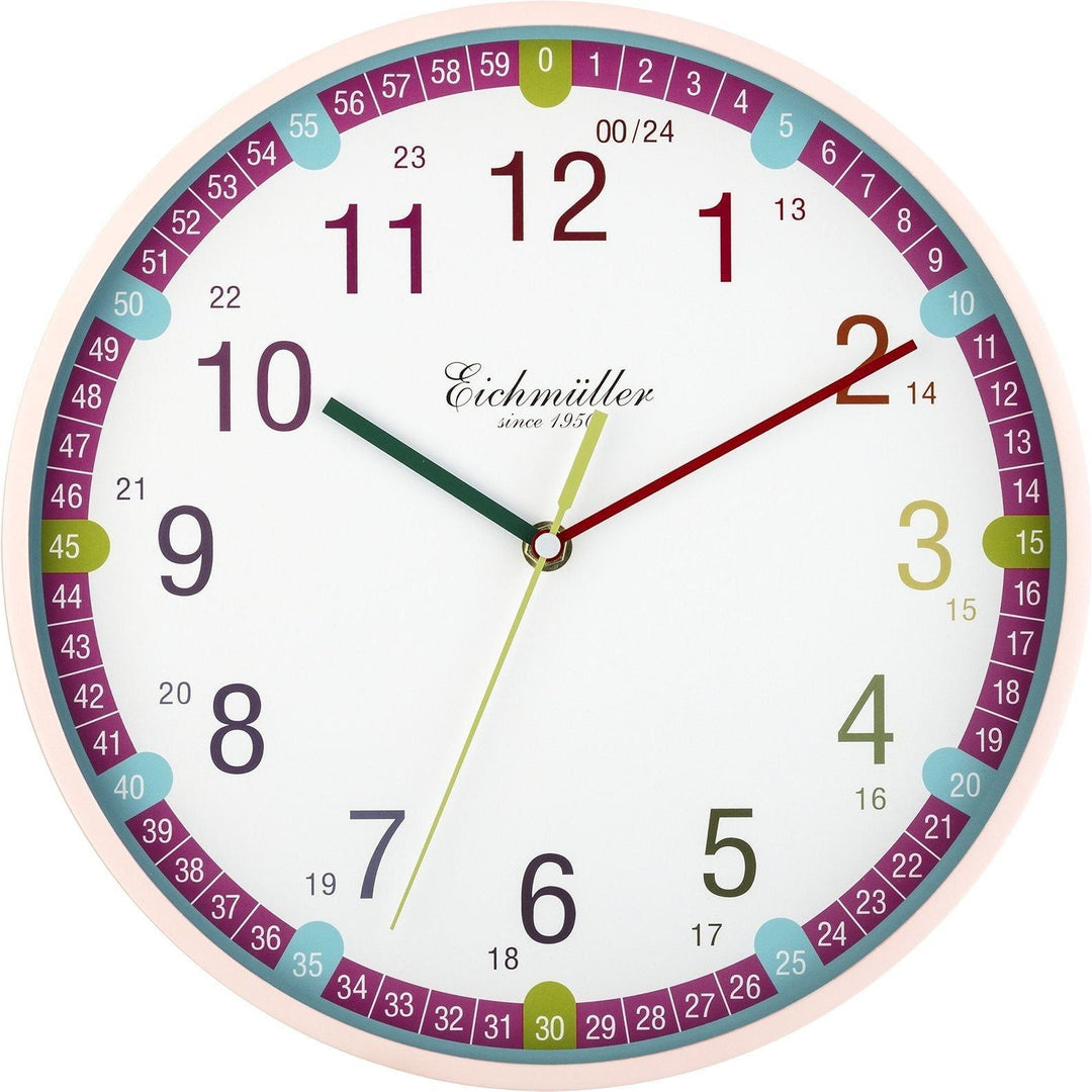 Eichmüller Lern Wanduhr Kinder (Rosa) - Luxurelle-Shop